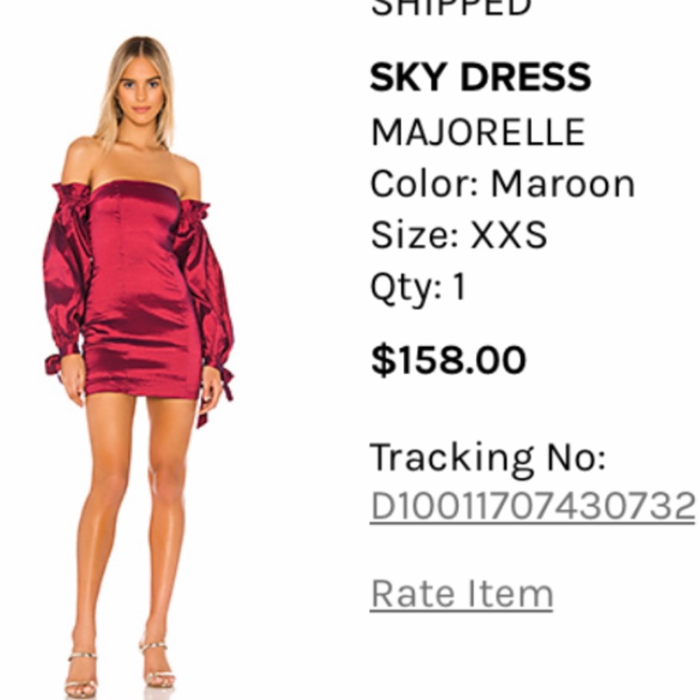 Majorelle Sky Dress XXS Red from Revolve